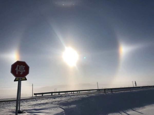 -45.5°C！极寒天气下额尔古纳现日晕奇观